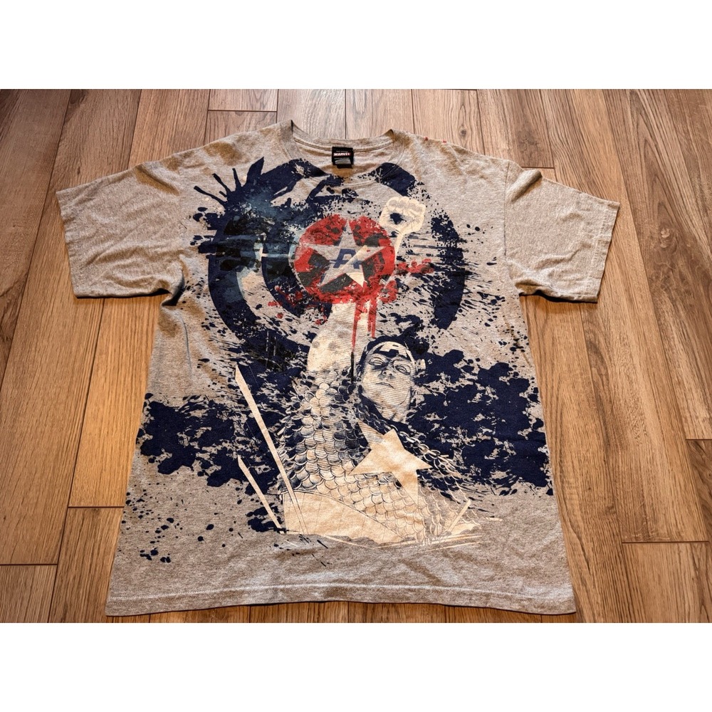 Marvel‎ Mad Engine Captain America Reborn Graphic T-Shirt Gray Mens Large L